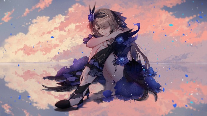 Rita Rossweisse from Honkai Impact 3rd sitting by the water