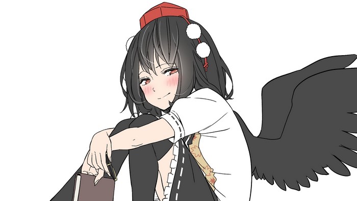 Aya Shameimaru from Touhou in Relaxed Pose