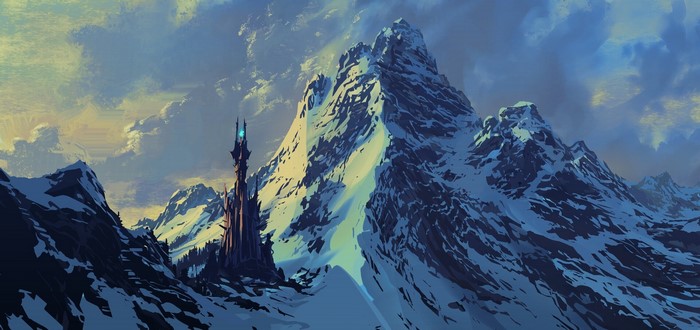 Fantasy tower in snowy mountains by Philipp A. Ulrich