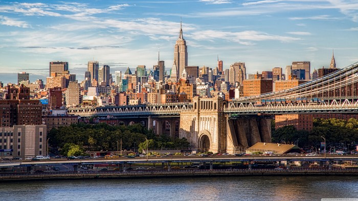New York City Skyline with Bridges