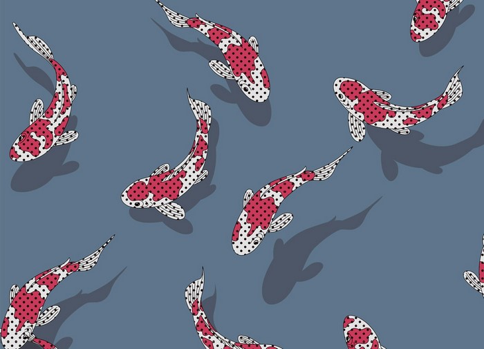 Pop art koi fish pattern