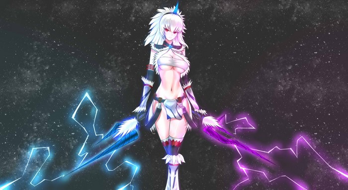 Female Hunter with Lightning Weapons from Monster Hunter: World