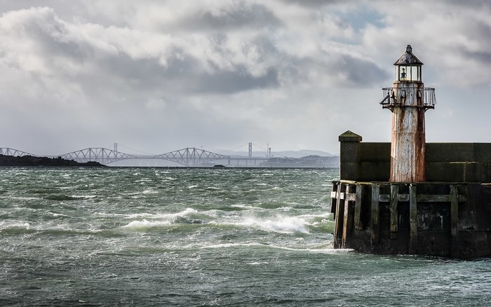 Lighthouse on River Forth near Burntisland, Scotland