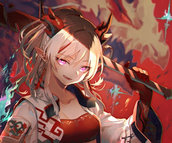 Nian Arknights Dragon Girl Portrait