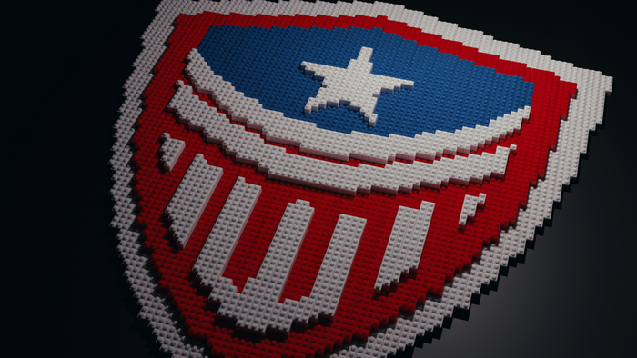 Captain America's Shield made of LEGO bricks