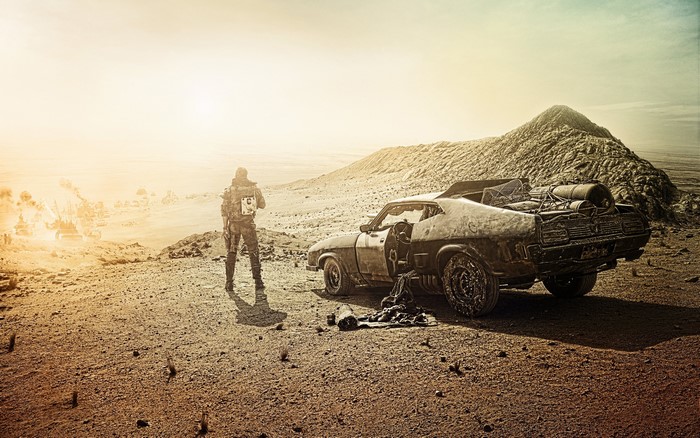 Max Rockatansky from Mad Max: Fury Road standing in desert