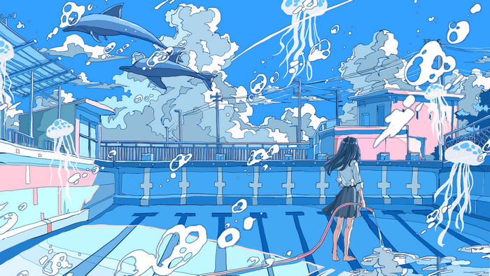 Ichigoame School Uniform by the Pool