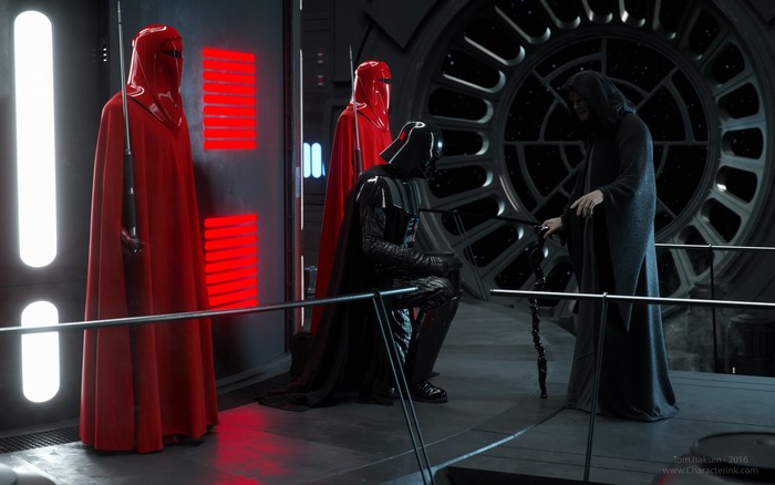 Darth Vader and Emperor Palpatine with Imperial Guards
