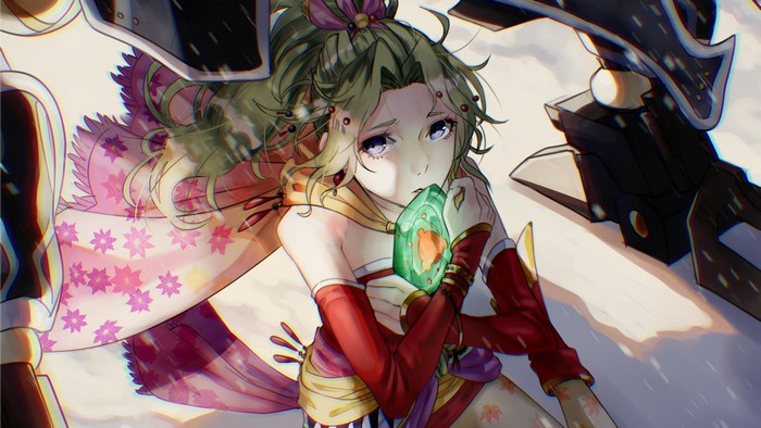 Terra Branford from Final Fantasy holding a green gem