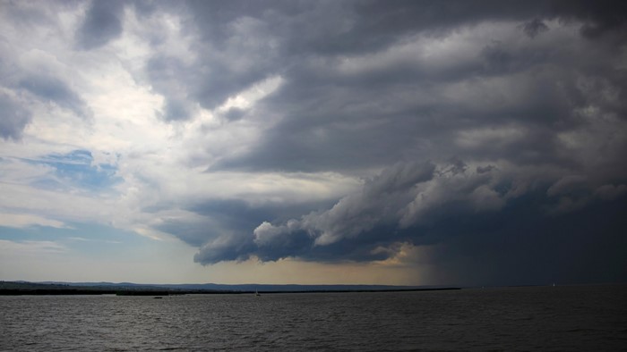 Stormy clouds over Neusiedler See, Austria