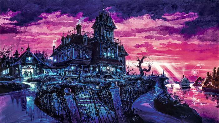 4K painting of Disneyland's Haunted Mansion by Dan Goozee