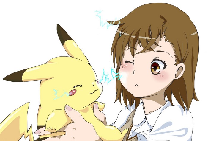 Misaka Mikoto and Pikachu from To Aru Kagaku no Railgun
