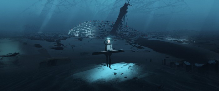 Astero angel in underwater ruins