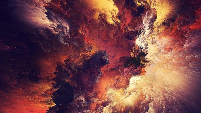 Abstract fractal flame artwork with vibrant colors