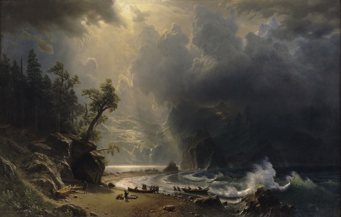 Stormy Landscape with Figures and Boats
