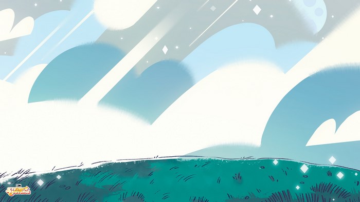 Steven Universe clouds and landscape