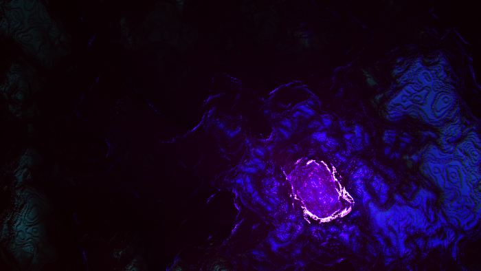 Abstract 3D digital art with purple and blue textures