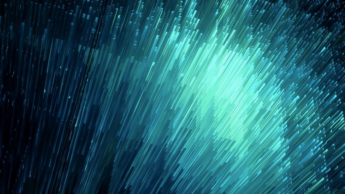 Abstract digital art with blue and green lines