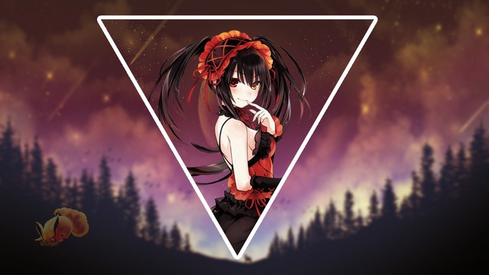 Tokisaki Kurumi Anime Girl in Scenic Landscape
