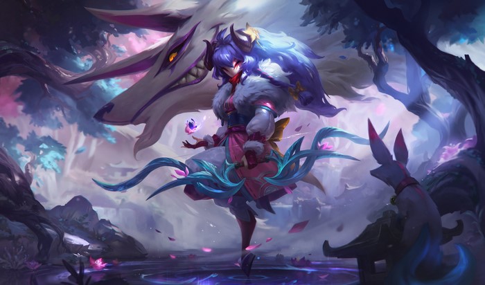 Kindred from League of Legends Spirit Blossom 4K