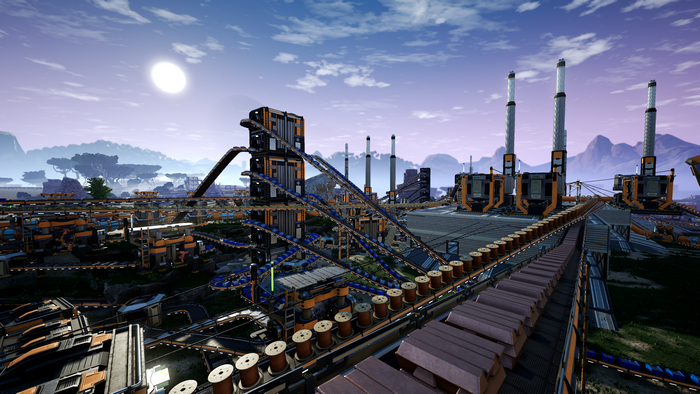 Satisfactory 4K video game factory