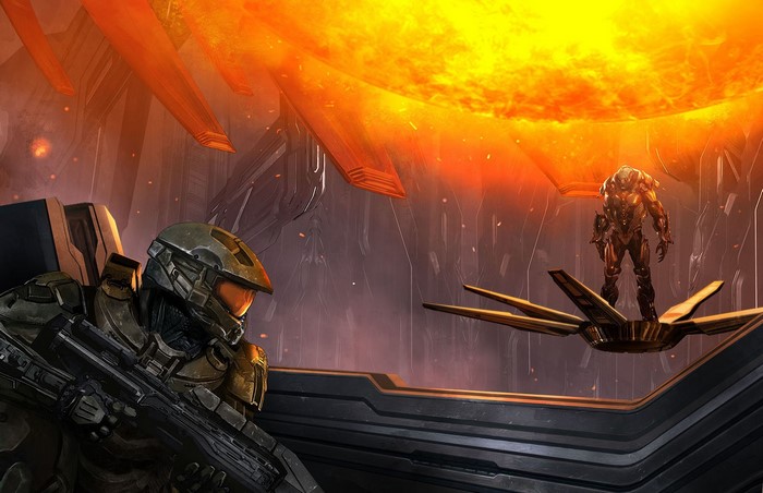 Master Chief and Didact from Halo 4
