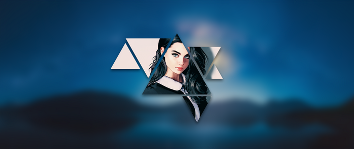 4K Ultrawide Landscape with Geometric Overlay