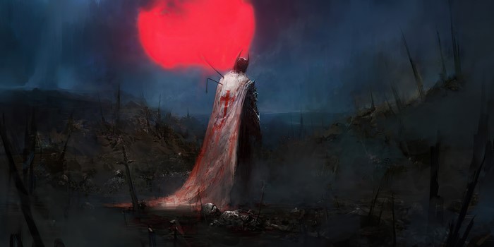 Crusader with red moon by Chris Cold