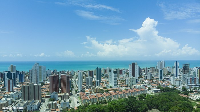 Cityscape of João Pessoa, Brazil with ocean view