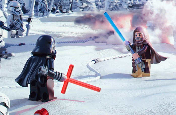 Kylo Ren and Obi-Wan Kenobi from Star Wars LEGO battle