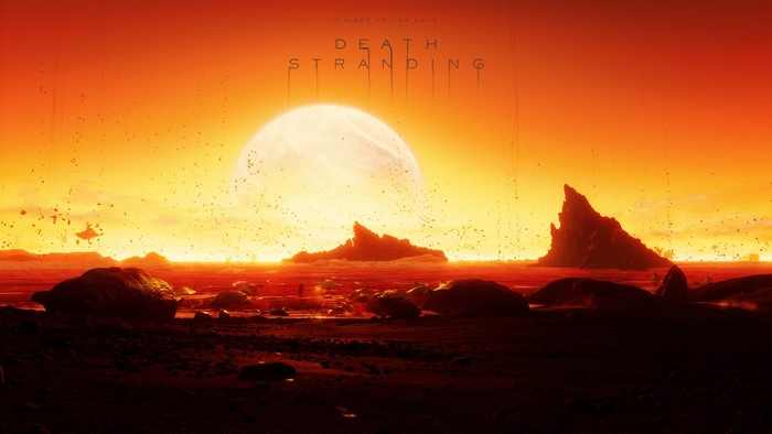 Death Stranding game art with planet and sea