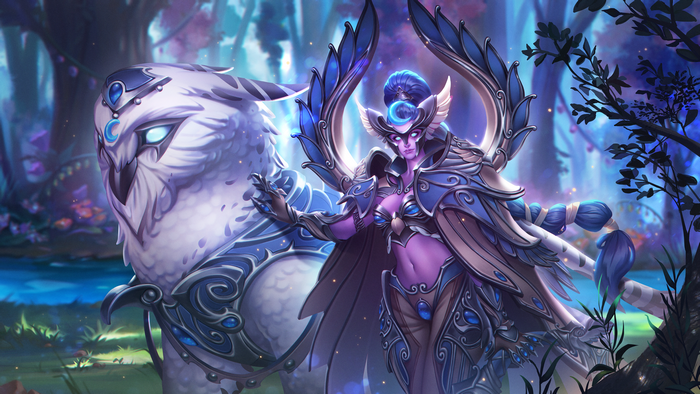 Maiev Shadowsong from Warcraft with owl mount