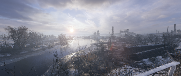 Metro Exodus screenshot of a post-apocalyptic landscape