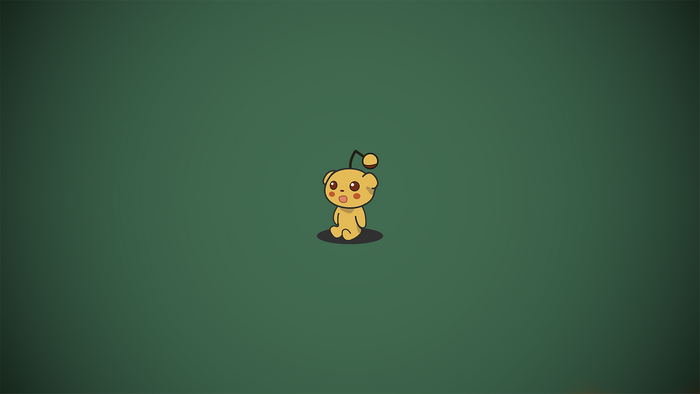 Snoo from Reddit, Pikachu style, on green background