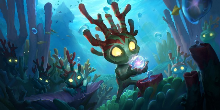 Coral creatures in a fantasy underwater world