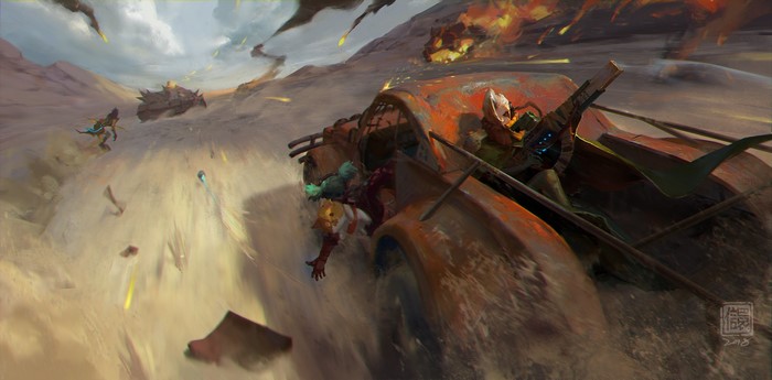Kan Liu's Mad Max-style desert battle