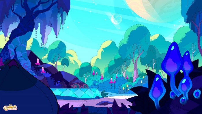 Steven Universe alien forest landscape