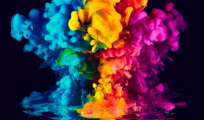4K Vibrant Abstract Ink Colors