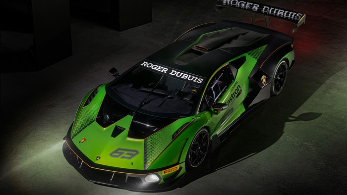 Lamborghini Essenza SCV12 race car with Roger Dubuis branding