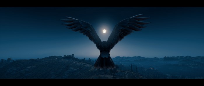 4K Assassins Creed Odyssey Eagle Moonlight