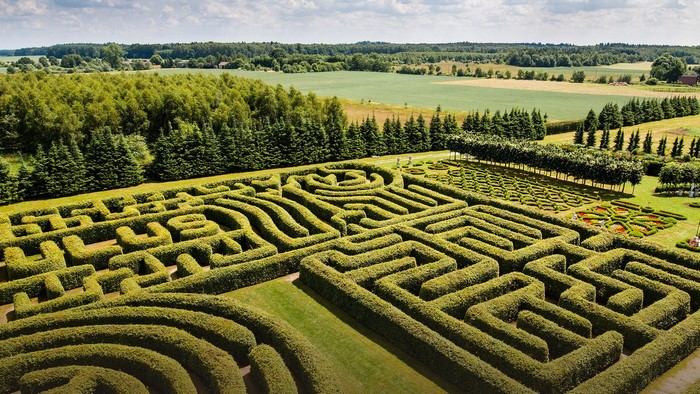 Hortulus Labyrinth in Poland with Trees and Fields