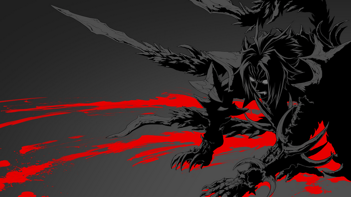 Haseo from .hack//G.U. with blood splatters