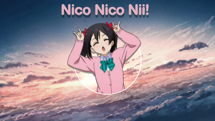 Yazawa Nico from Love Live! with text