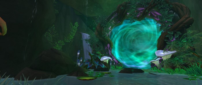 World of Warcraft portal in a mystical forest