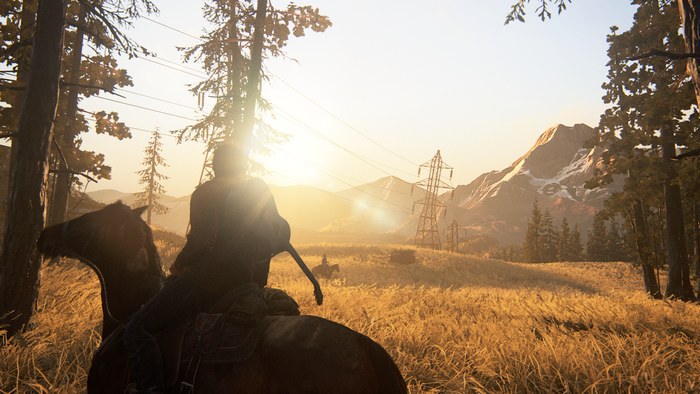 Joel Miller from The Last of Us 2 on horseback