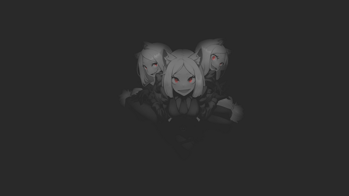 Cerberus from Helltaker with red eyes