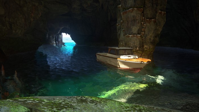 4K Uncharted 4 Video Game Cave Boat