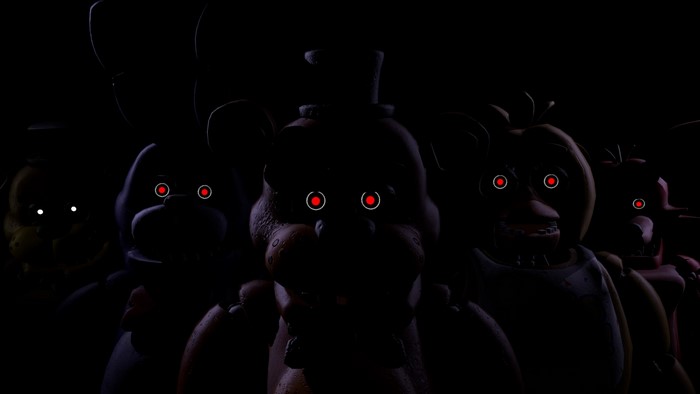 Five Nights at Freddy's Animatronic Characters with Glowing Eyes