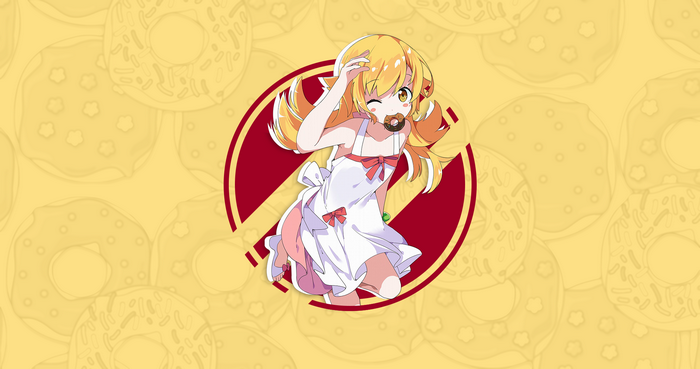 Oshino Shinobu from Monogatari Series with a donut
