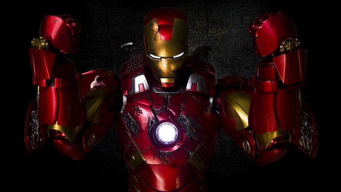 Iron Man suit with glowing chest piece